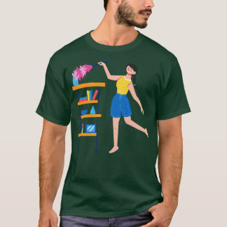 T-shirt Main Tirée Femme Dans Le Nettoyage