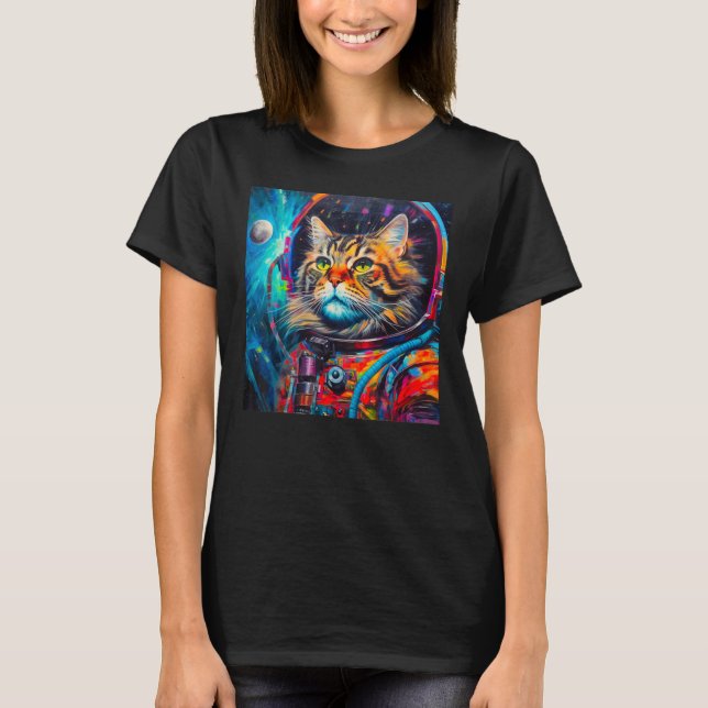 T-shirt Maine Coon Cat Astronaut (Devant)