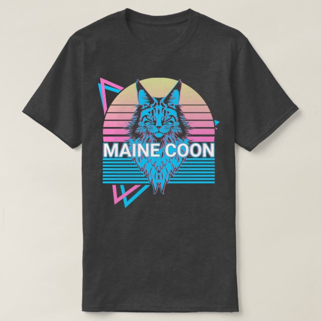 T-shirt Maine Coon Cat Retro (Design devant)