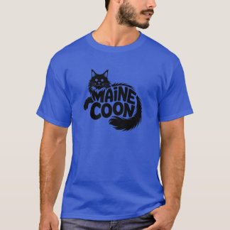 T-shirt Maine Coon Cat Silhouette