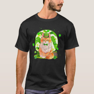 T-shirt Maine Coon Chat Lucky Leprechaun Jour de la Saint
