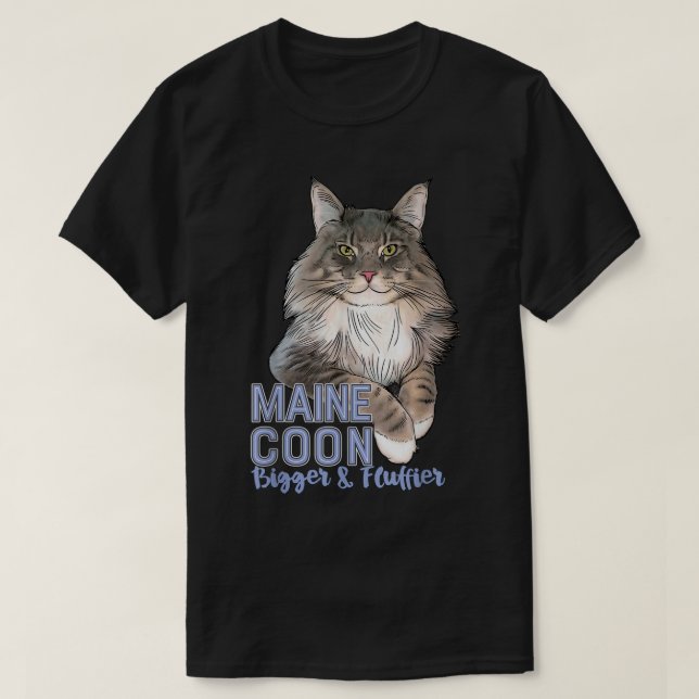 T-shirt Maine Coon Chat Plus gros et plus fluide Amusant (Design devant)