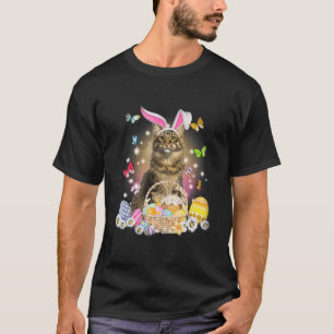 T-shirt Maine Coon Jour de Pâques Oeufs de lapin Costume M