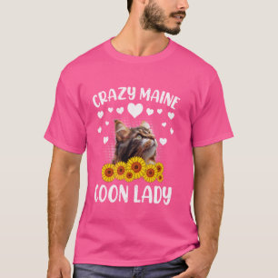 T-shirt Maine Coon Propriétaire CRAZY MAINE COON LADY Cat