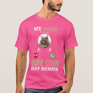 T-shirt Maine Coon Propriétaire MY BOSS MAINE COON MEMBRE 