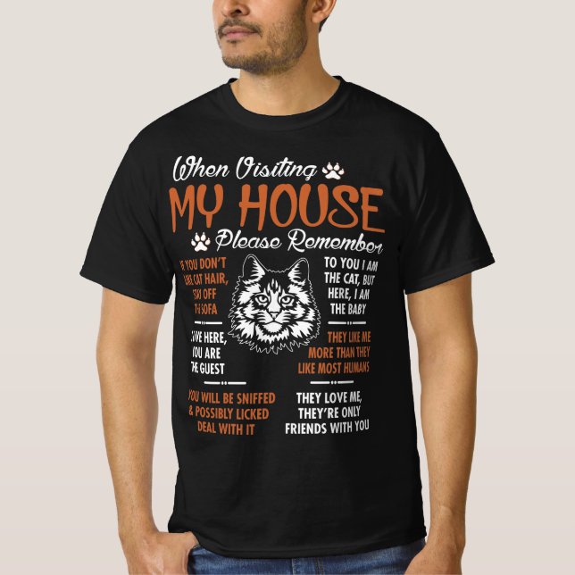 T-shirt Maine Coon Visite Ma Maison S'Il Vous Plaît Rappel (Devant)