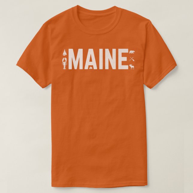 T-shirt Maine En Plein Air Oie Homard Ours Kayak Voile (Design devant)