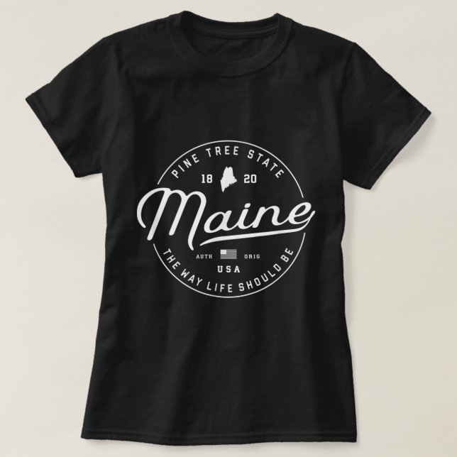 T-shirt Maine, États-Unis Voyage vacances Chemises ME USA  (Design devant)