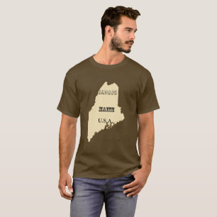 T-shirt - Maine Map avec la ville