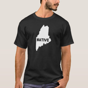 T-shirt Maine Native Home State Us Map Down Easton
