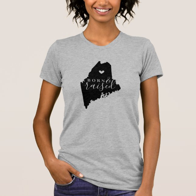 T-shirt Maine Né et élevé dans l'état Tee (Devant)