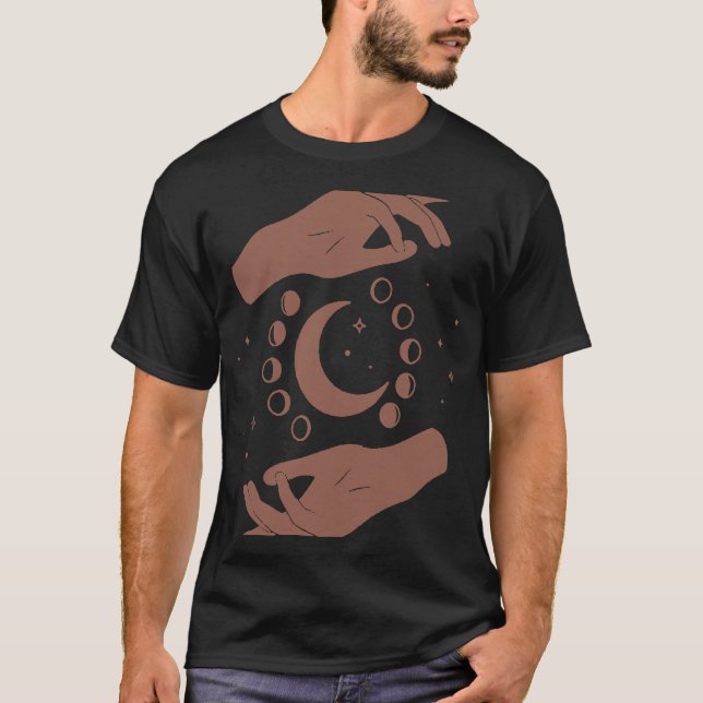 T-shirt Mains Célestes Soleil Et Lune Phase Mystique Han (Devant)