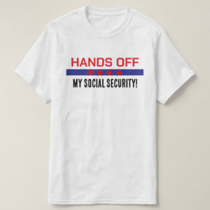 T-shirt Mains de ma sécurité sociale Rouge Blanc Bleu
