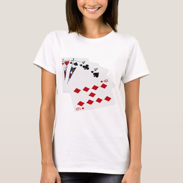 T-shirt Mains de poker - Deux paires - Jack, quatre (Devant)