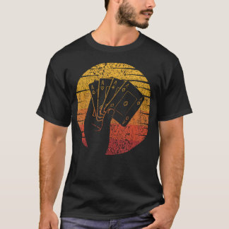T-shirt Mains de poker rétro Texas Holdem Joueur Gros Joue