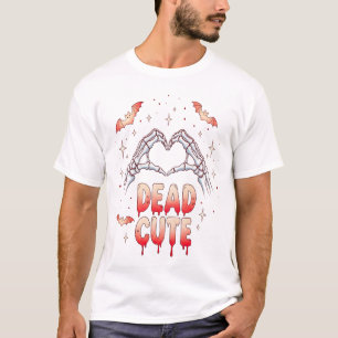 T-shirt Mains de squelette Halloween Cœur, Chauves-souris 