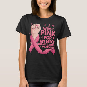 T-shirt Mains En Boxe Je Porte Du Rose Pour Ma Nièce Cance