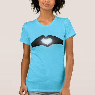 T-shirt Mains en forme de coeur Silhouette