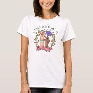 T-shirt Mains féministes tenant des fleurs Journée interna