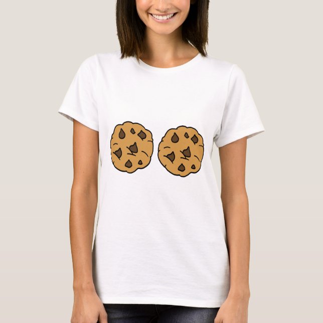 T-shirt Mains outre de mes biscuits ! Deux gâteaux aux (Devant)
