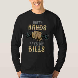 T-shirt Mains sales paie mes factures Mécanicien de la voi