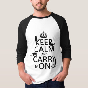 T-shirt Maintenez calme et portez les singes - toutes les