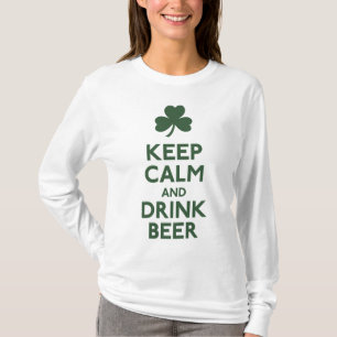 T-shirt Maintenez chemise calme et de boissons de bière