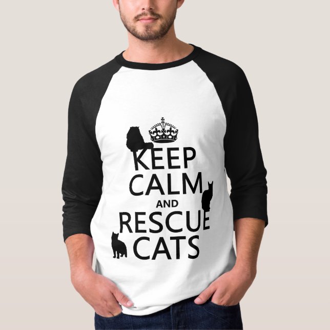 T-shirt Maintenez les chats calmes et de délivrance (dans (Devant)