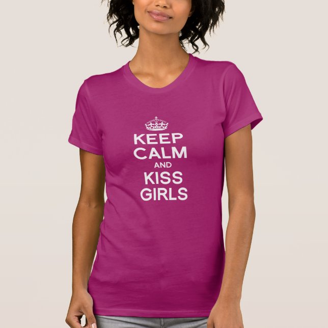 T-SHIRT MAINTENEZ LES FILLES CALMES ET DE BAISER (Devant)