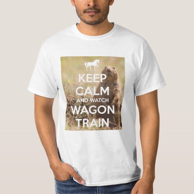 T-shirt Maintenez wagon de train calme et de montre (Devant)