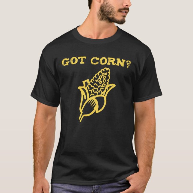 T-shirt Maïs obtenu, j'aime le maïs jaune, épi de maïs (Devant)