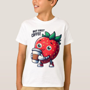 T-shirt Mais Premier Café - Cute Louveur de café fraise
