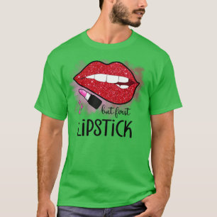 T-shirt mais premier rouge à lèvres cosmétique maquillage 