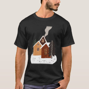 T-shirt Maison Cosy En Hiver À Noël