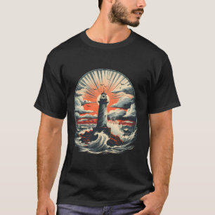 T-shirt Maison de bord de mer phare Voile Mer Plage Bateau