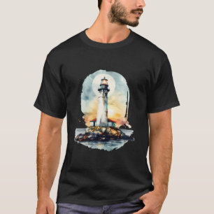 T-shirt Maison de bord de mer phare Voile Mer Plage Bateau