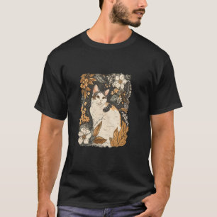 T-shirt Maison de campagne esthétique de chat calicot blan