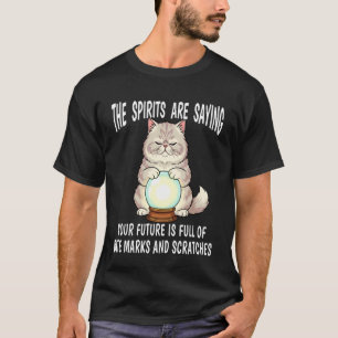 T-shirt Maison de chat de voyance avec marques de boule de
