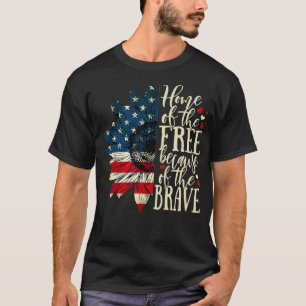 T-shirt Maison De La Liberté À Cause Du Brave Drapeau Amér