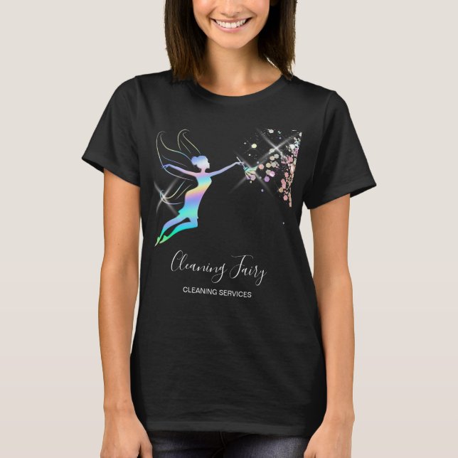 T-shirt Maison de nettoyage domestique Fée d'holographe ét (Devant)