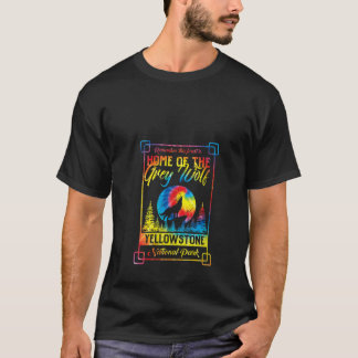 T-shirt Maison Des Femmes Du Loup Gris Yellowstone Nationa