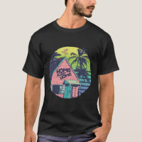 Maison d'île tropicale Art Rétro du Coucher de Sol