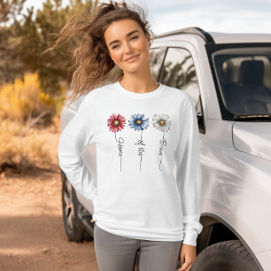 T-shirt Maison du courageux patriotique floral