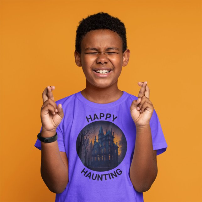 T-shirt Maison Hantée d'Halloween Bonne Chasse aux Fantôme (Créateur téléchargé)