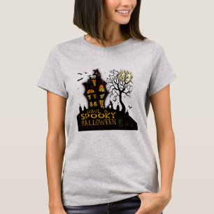 T-shirt Maison Hantée éffrayante Halloween chauves-souris 