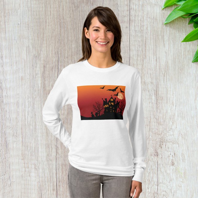 T-shirt Maison Hantée éffrayante Halloween nuit (Créateur téléchargé)