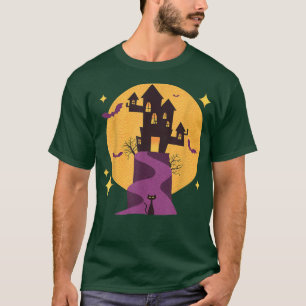 T-shirt Maison Hantée éffrayante MidCentury Chats modernes