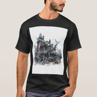 T-shirt Maison Hantée Gothique Art Halloween