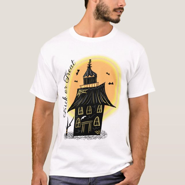 T-shirt Maison hantée Halloween Anniversaire Costume fête (Devant)