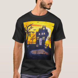 T-shirt Maison hantée Halloween Aquarelle Déplaisant Éffra